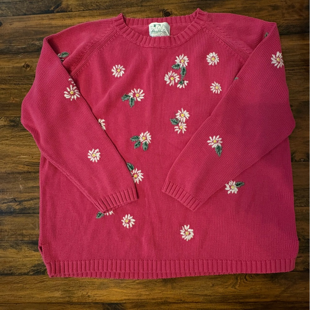 Vintage Floral Sweater with beading and embroidery